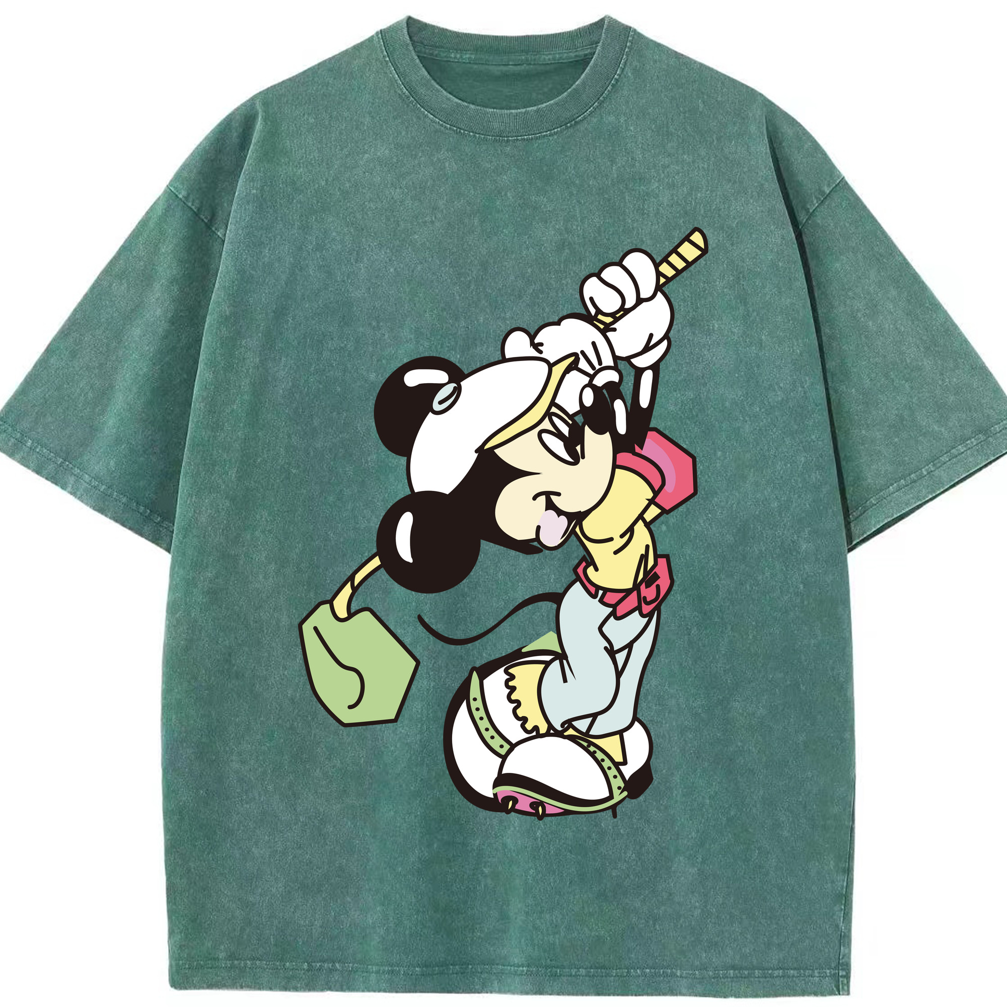 （画像用） ミッキーマウス Mickey Mouse 綿100% ヴィンテージ風 半袖Tシャツ（フロントプリント）